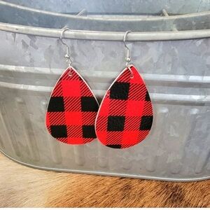 Faux Leather Flannel Colored Earrings